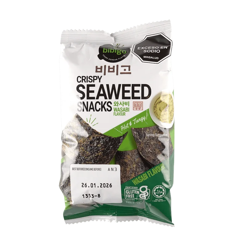 Snack Alga Marina Bibigo Wasabi Coreano