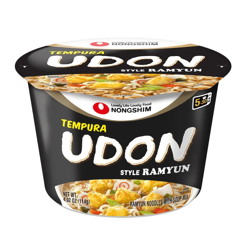 Udon Tempura Big Bowl Nongshim Fideos Gruesos 111g