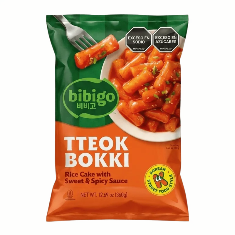 Tteokbokki Coreano Bibigo Dulce Picante 360g topokki